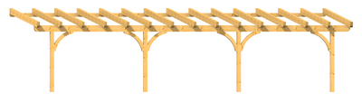 Holz-Terrassendach 10m Breite Kopfband geschweift