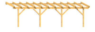 Holz-Terrassendach 8m Breite Kopfband gerade
