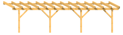 Holz-Terrassendach 9m Breite Kopfband gerade